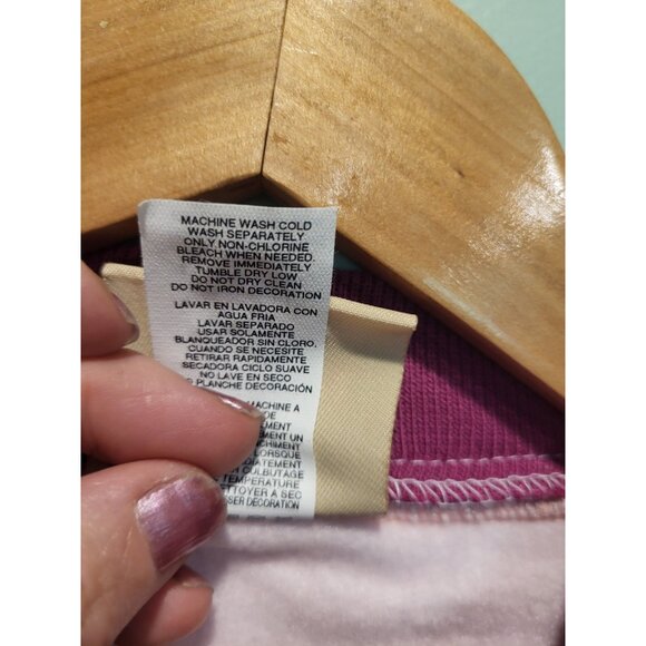 Vtg Top Stitch By Morning Sun Pink 1/4 Zip Embroidered Butterfly Sweatshirt 1X - Picture 9 of 9